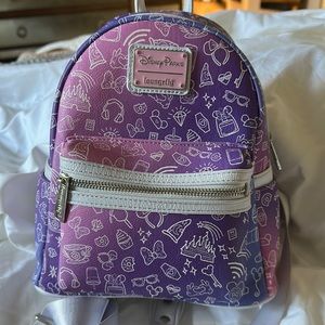 Disney Parks LoungeFly leather mini backpack in pristine condition